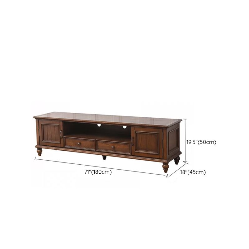 Traditional Ash TV Console Brown Media Console TV Stand with Drawers