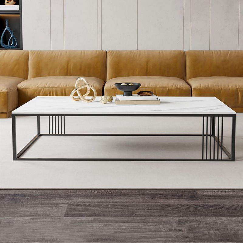 Modern Slate/steel Rectangle Coffee Table 1 Single Cocktail Table for Living Room Clearhalo 'Coffee & Accent Tables' 'Coffee Tables' 'coffee_tables' 'furn' 'furn_coffee_tables' 'Furniture' 'Living Room Furniture' 1200x1200_272967b2-db71-44b5-b647-53a8c0e4651b