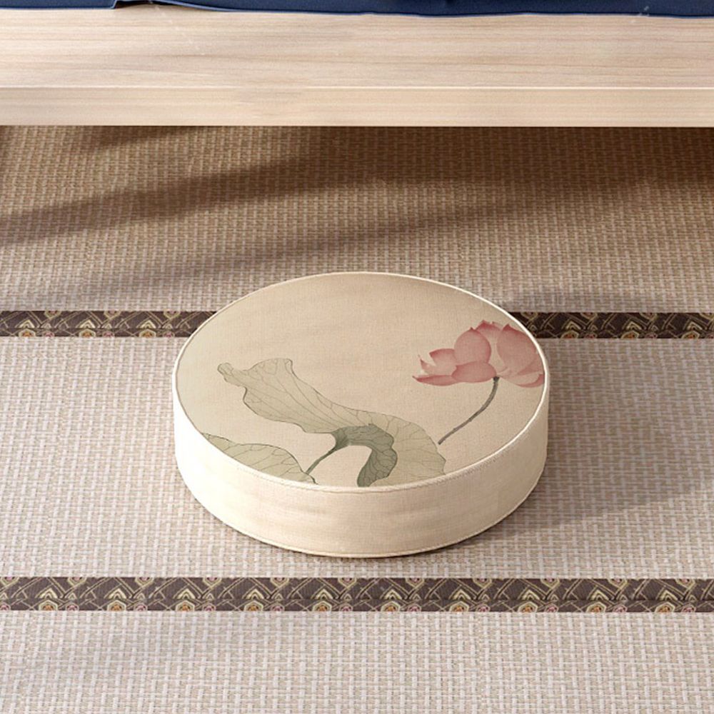 Modern Pouf Ottoman Cotton Upholstered Flower Printed Round Ottoman Clearhalo 'furn' 'furn_ottomans_poufs' 'Furniture' 'Living Room Furniture' 'Ottomans & Poufs' 'ottomans_poufs' 1200x1200_272a6926-11f8-4a05-b28f-25661f6e4995