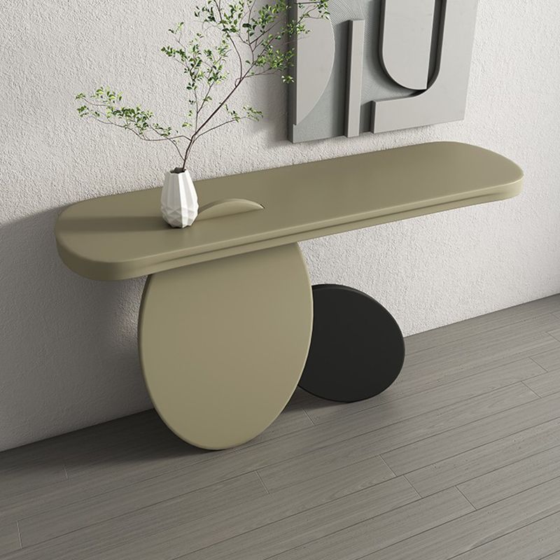 Oval Shape Contemporary Console Table Wood Console Sofa Table