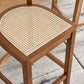 Taburete de bar de madera maciza para sala de estar, taburete de bar contemporáneo de ratán