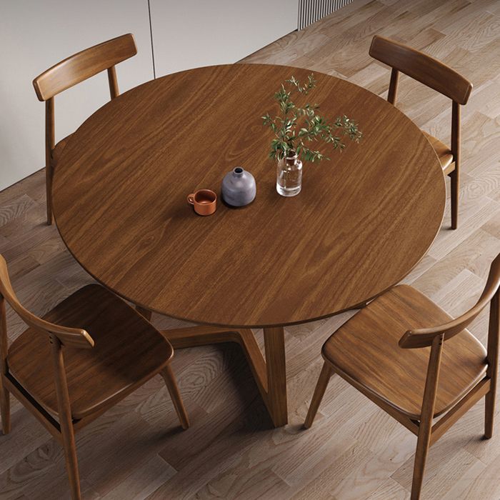 Dining Room Dinner Table Round Wood Top Kitchen Dining Table Clearhalo 'Dining Tables & Seating' 'Dining Tables' 'dining_table' 'furn' 'furn_dining_table' 'Furniture' 'Kitchen & Dining Furniture' 1200x1200_272b98f4-6f61-4b1a-833b-e0f1e20ec3a5
