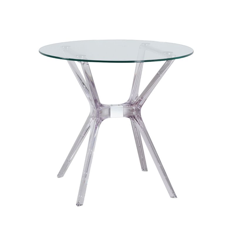 31.5" Modern Style Dining Table Round Glass Pedestal Dining Table for Home Use Clearhalo ' dining_table' 'Dining Tables & Seating' 'Dining Tables' 'furn' 'furn_dining_table' 'Furniture' 'furniture_dining_table' 'Kitchen & Dining Furniture' 'kitchen&dining_furn' 'kitchen' 'kitchen_dining_table' 1200x1200_272d34dc-6c35-41b5-b26d-aabf52ae3e77