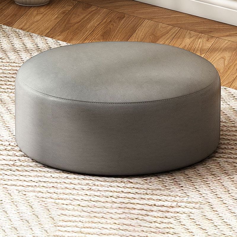Tessuto pouf a colore solido rotondo resistente al graffio contemporaneo pouf pouf