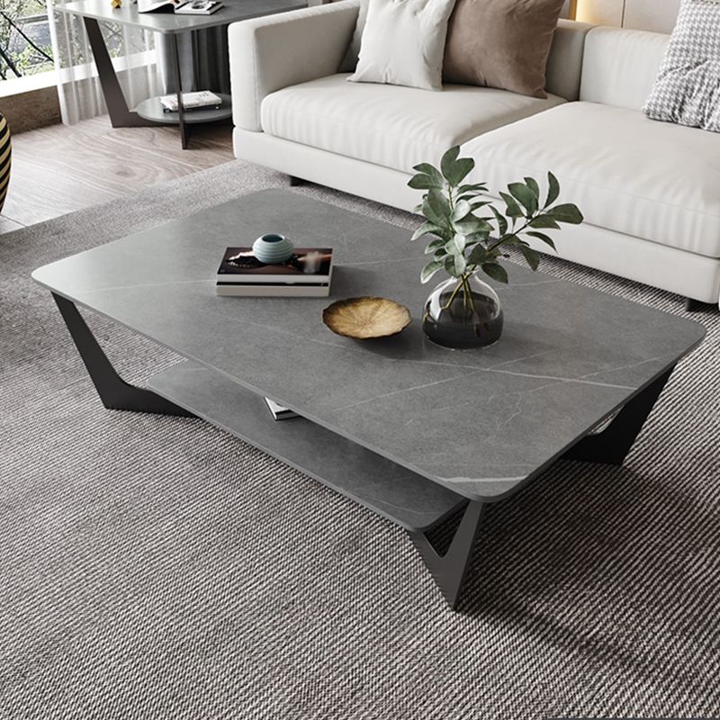 Slate Rectangular Coffee Table Minimalist Modern Coffee Table Clearhalo 'Coffee & Accent Tables' 'Coffee Tables' 'coffee_tables' 'furn' 'furn_coffee_tables' 'Furniture' 'Living Room Furniture' 1200x1200_272db13b-fb0c-480d-bfca-5002d55d7427