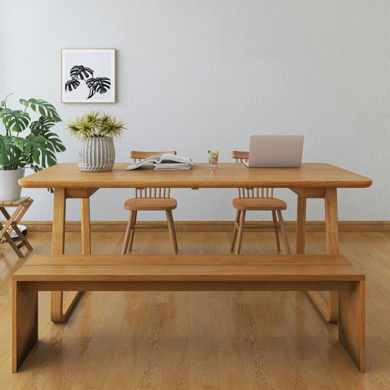 Contemporary Solid Wood Bench Home Rectangle Seating Bench with Legs Clearhalo 'Benches' 'Chairs & Seating' 'furn' 'furn_benches' 'Furniture' 'Living Room Furniture' 1200x1200_272dc530-21ab-47ae-8f4b-a87c128c2104