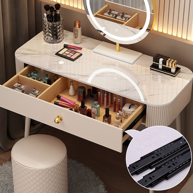 Tavolo da letto moderno a specchio illuminato tavolo da letto con cassetto