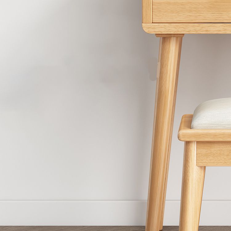 Scandinavisch massief houten dressoir 1-lading ijdelheid tafel met ontlasting en spiegel