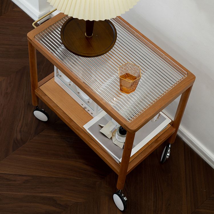 25.2" Wide Rectangular Glass End Slide Table Brown Cherry Side Table with Storage Clearhalo 'Coffee & Accent Tables' 'End & Side Tables' 'end_side_tables' 'furn' 'furn_end_side_tables' 'Furniture' 'Living Room Furniture' 1200x1200_272eff8b-89a7-4963-9c12-eeda56a0790d