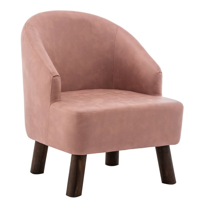 Faux Leather Chair Barrel Chair Solid Wood Frame Chair for Living Room Clearhalo 'Accent Chairs' 'accent_chairs' 'Chairs & Seating' 'furn' 'furn_accent_chairs' 'Furniture' 'furniture_accent_chairs' 'Living Room Furniture' 1200x1200_27303ff2-72ed-458a-ba04-114c09f77640