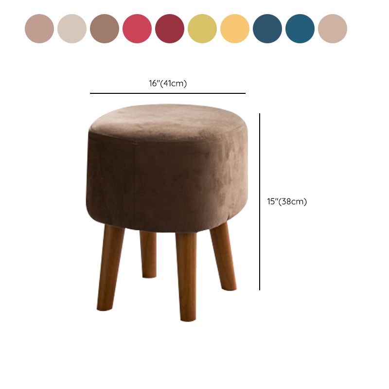 Chaise rembourrée de couleur solide inclinable à cadre en bois avec tabouret