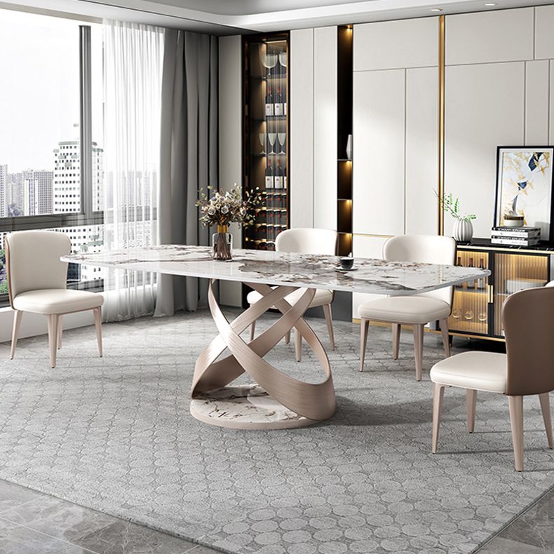 Traditional Luxury Rectangle Dining Table Stone Pedestal Dining Room Collection Clearhalo ' dining_table' 'Dining Tables & Seating' 'Dining Tables' 'furn' 'furn_dining_table' 'Furniture' 'furniture_dining_table' 'Kitchen & Dining Furniture' 'kitchen&dining_furn' 'kitchen' 'kitchen_dining_table' 1200x1200_273148bb-97a5-4a67-badf-734b363dd5b6