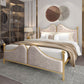 Glam Simple Metallic Bed Frame Upholstered Headboard Iron Panel Bed Clearhalo 'Bedroom Furniture' 'Beds' 'furn' 'furn_beds' 'Furniture' 1200x1200_27315a56-f730-4864-88ae-95470894a9cf