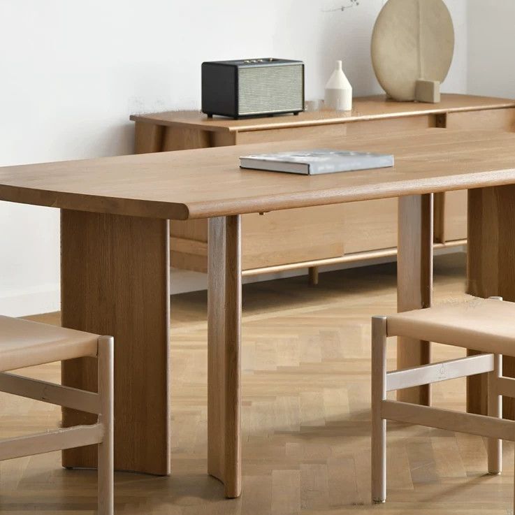 Rectangle Industrial Dining Table 4 Legs Fixed Table with Solid Wood Clearhalo ' dining_table' 'Dining Tables & Seating' 'Dining Tables' 'furn' 'furn_dining_table' 'Furniture' 'furniture_dining_table' 'Kitchen & Dining Furniture' 'kitchen&dining_furn' 'kitchen' 'kitchen_dining_table' 1200x1200_2731ec45-1c4b-4e7e-b942-5aa9018bc992