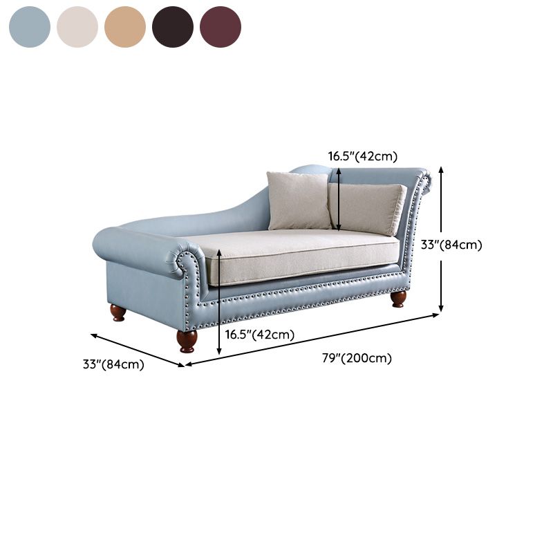 Traditional Chaise Lounge Faux Leather Chaise Lounge with Arm Clearhalo 'Chairs & Seating' 'Chaise Lounge' 'chaise_lounge' 'furn' 'furn_chaise_lounge' 'Furniture' 'Living Room Furniture' 1200x1200_273241be-8540-4273-a831-fc4bfe67e7cf