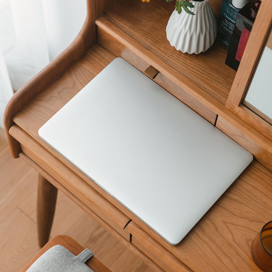 Tavolo da trucco in legno in legno in legno scandinavo Specchio.