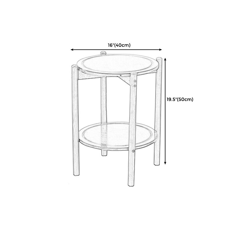 Modern Round Wood Side Table with 4 Legs and Storage for Living Room Clearhalo 'Coffee & Accent Tables' 'End & Side Tables' 'end_side_table' 'end_side_tables' 'furn' 'furn_end_side_tables' 'Furniture' 'furniture_end_side_table' 'Living Room Furniture' 1200x1200_2733b580-c50b-4f48-8d59-b7d948db7547