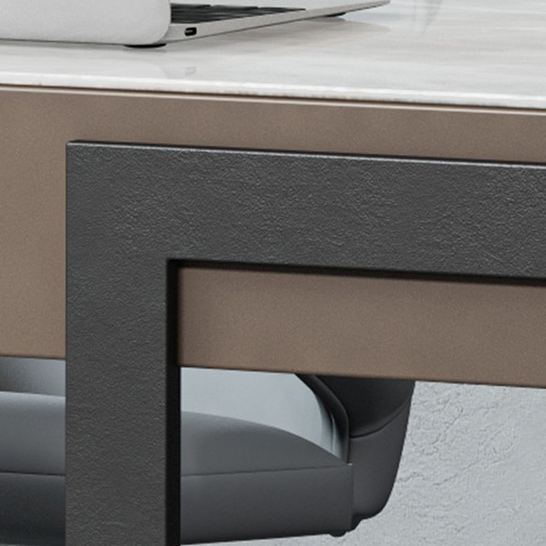Bureau d'écriture contemporaine Bureau de bureau en marbre avec des jambes en métal