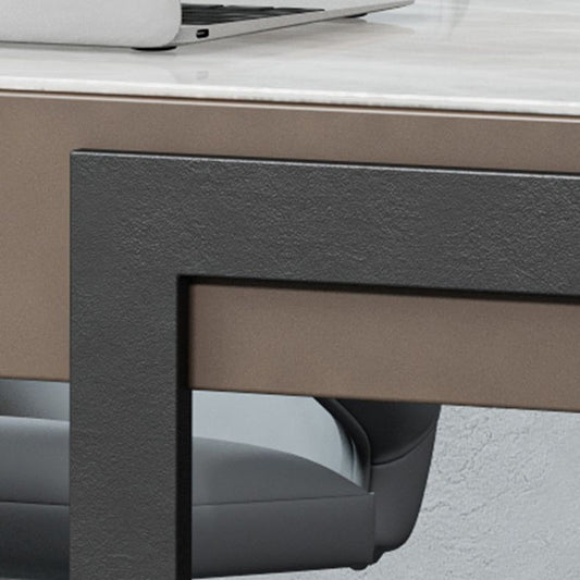 Bureau d'écriture contemporaine Bureau de bureau en marbre avec des jambes en métal