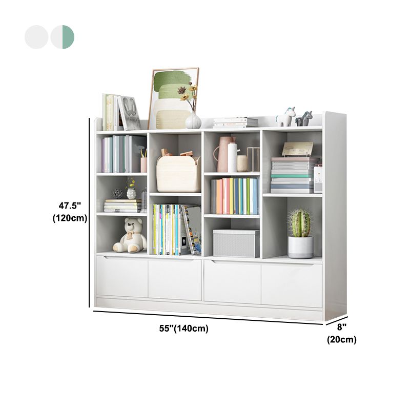 Estantería de madera 8 "D Bookshelf de atrás cerrada con puertas para sala de estar