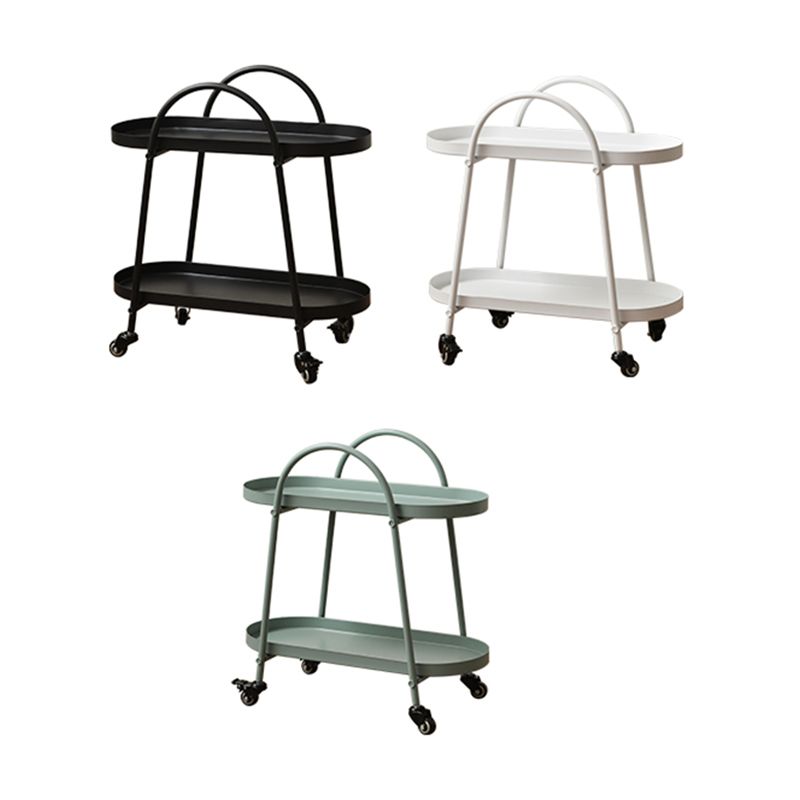 Tavolo da goccia a doppio livello del vassoio contemporaneo tavolo da diapositiva ovale con archiviazione