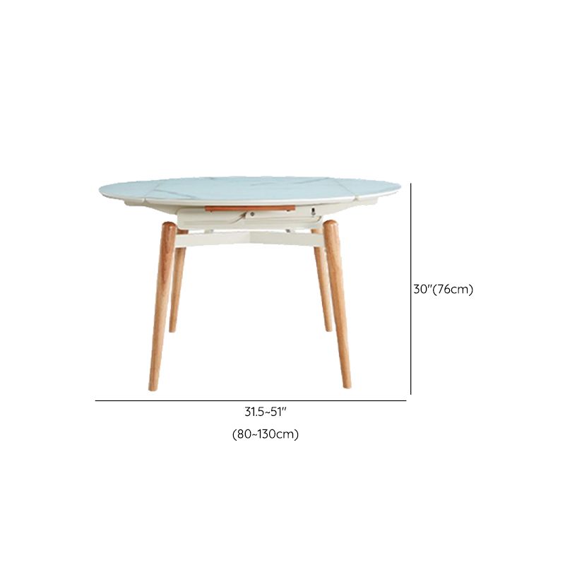 7 stuks moderne stijl witte top massief houtbasis dinerset voor thuis