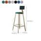 Contemporary Low Back Barstools Round Bar Stool with Metal Legs