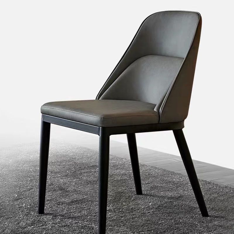 金属製の脚のある現代的なダイニングチェアキッチンアームレスチェア