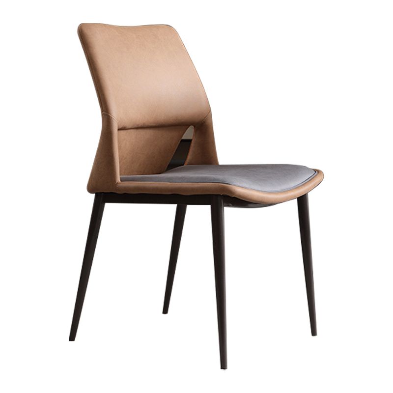 Modern Style Faux Leather Dining Chair Metal Armless Dining Chair for Restaurant Use Clearhalo 'Dining Chairs' 'Dining Tables & Seating' 'dining_chair' 'furn' 'furn_dining_chair' 'Furniture' 'Kitchen & Dining Furniture' 1200x1200_27360b16-2512-4a69-9712-9f6eb0f66509