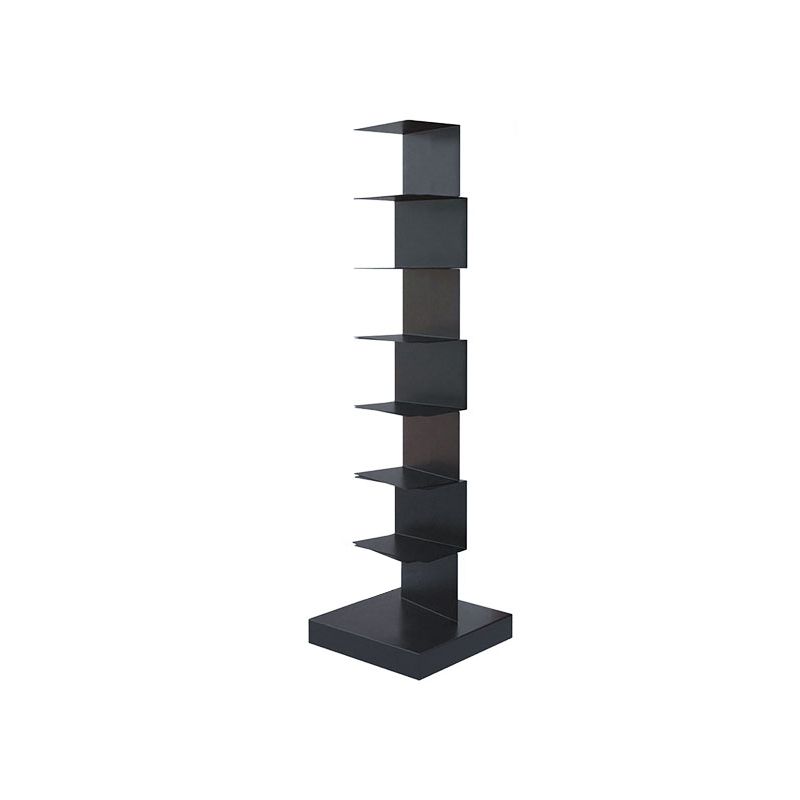 Black Contemporary Corner Bookshelf Closed Back Vertical Steel Shelf Clearhalo 'Bookcases' 'furn' 'furn_bookcases' 'Furniture' 'furniture_bookcases' 'kitchen' 'kitchen_bookcases' 'Living Room Furniture' 'Office Furniture' 1200x1200_27368e73-ca1a-4604-9bb3-f0cca6496057