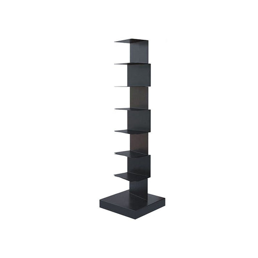 Black Contemporary Corner Bookshelf Closed Back Vertical Steel Shelf Clearhalo 'Bookcases' 'furn' 'furn_bookcases' 'Furniture' 'furniture_bookcases' 'kitchen' 'kitchen_bookcases' 'Living Room Furniture' 'Office Furniture' 1200x1200_27368e73-ca1a-4604-9bb3-f0cca6496057