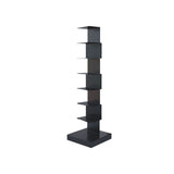Black Contemporary Corner Bookshelf Closed Back Vertical Steel Shelf Clearhalo 'Bookcases' 'furn' 'furn_bookcases' 'Furniture' 'furniture_bookcases' 'kitchen' 'kitchen_bookcases' 'Living Room Furniture' 'Office Furniture' 1200x1200_27368e73-ca1a-4604-9bb3-f0cca6496057