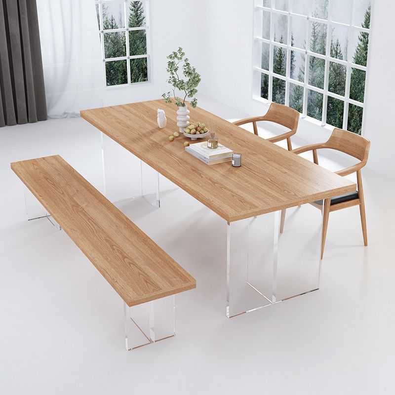 1/3/4/5 Pieces Modern Dining Set Rectangle Pine Wood Dining Table for Kitchen