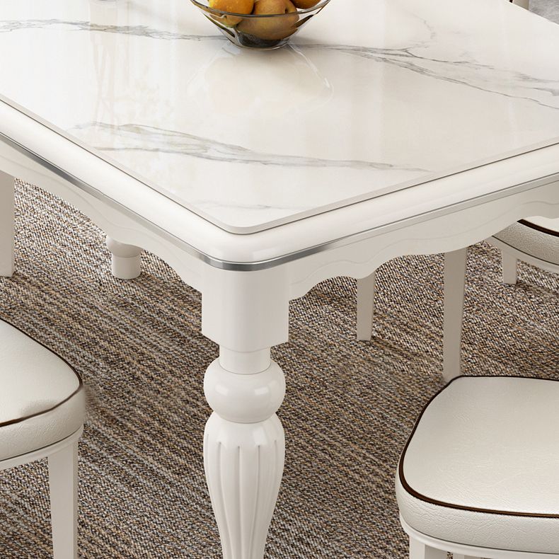 Contemporary Sintered Stone Kitchen Dining Set White Standard Dining Set with 4 Legs Base Clearhalo 'Dining Room Sets' 'Dining Tables & Seating' 'dining_room_set' 'furn' 'furn_dining_room_set' 'Furniture' 'furniture_dining_room_set' 'Kitchen & Dining Furniture' 'kitchen&dining_furn' 'kitchen' 1200x1200_273930f1-8371-4288-bcfe-947d7f93ace8