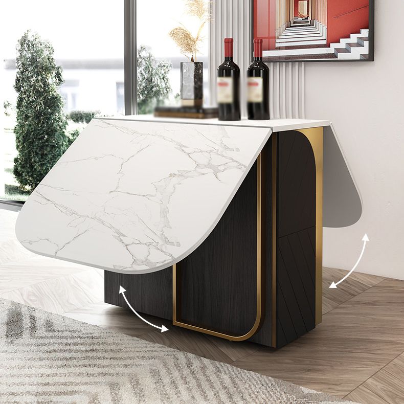 Modern 1/2/3/5 Pieces Foldable Dining Table Set with Sintered Stone Rectangle Dinette Set Clearhalo 'Dining Room Sets' 'Dining Tables & Seating' 'dining_room_set' 'furn' 'furn_dining_room_set' 'Furniture' 'furniture_dining_room_set' 'Kitchen & Dining Furniture' 'kitchen&dining_furn' 'kitchen' 1200x1200_273a3c47-76f0-424d-8dd5-5c2685bf7253