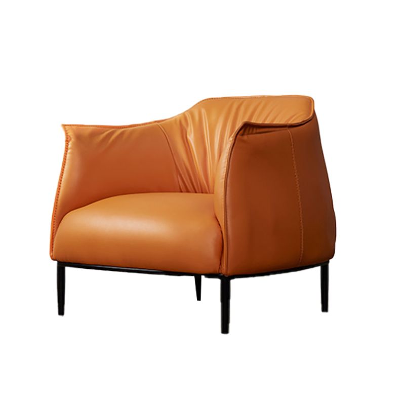 Bonded Leather Arms Included with Black Legs Flared Arms Accent Armchair Clearhalo 'Accent Chairs' 'accent_chairs' 'Chairs & Seating' 'furn' 'furn_accent_chairs' 'Furniture' 'Living Room Furniture' 1200x1200_273b2c1d-ee67-4be3-b0fd-4e1cd422b564