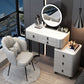 Contemporary Make-up Vanity with 6 Drawers and Stone Top for Bedroom