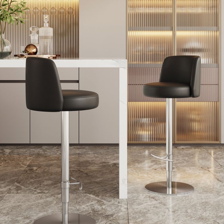 Adjustable Swivel Bar Stool Leather Backrest Counter Stool for Bristol Clearhalo 'Bar Furniture' 'Bar Stools' 'bar_stools' 'furn' 'furn_bar_stools' 'Furniture' 'Kitchen & Dining Furniture' 1200x1200_273ff478-6ed0-4e80-8ef8-45a244e58d99