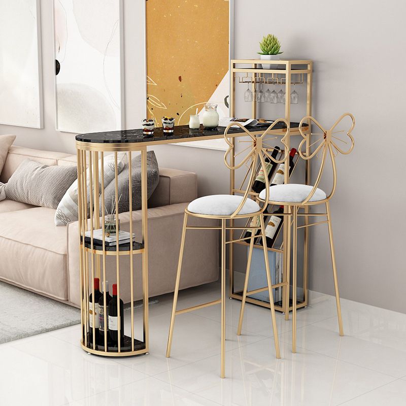 Nordic Bar Table Artificial Marble Pub Table with Shelf for Dining Room, Only Table Clearhalo 'Bar Furniture' 'Bar Tables' 'bar_tables' 'furn' 'furn_bar_tables' 'Furniture' 'furniture_bar_tables' 'Kitchen & Dining Furniture' 1200x1200_27434709-2eae-412d-be43-5e0ade671601
