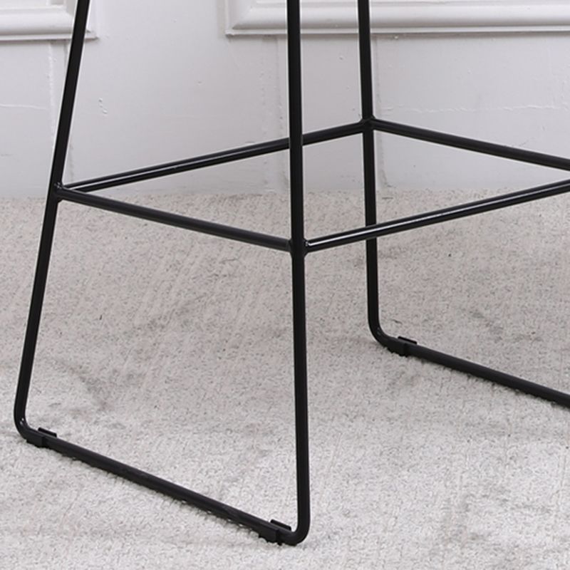Modern Backrest Armless Counter Stool Steel Cafe Bar Stool with Leather Cushion Clearhalo 'Bar Furniture' 'Bar Stools' 'bar_stools' 'furn' 'furn_bar_stools' 'furniture_bar_stools' 'Kitchen & Dining Furniture' 'kitchen&dining_furn' 'kitchen' 'kitchen_furn' Furniture' 1200x1200_2743af23-0d5c-43a4-981e-2b3255f53d7a