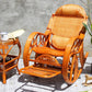 Silla mecedora tradicional rattan backrest backrest cilindro de reposabrazos incorporado