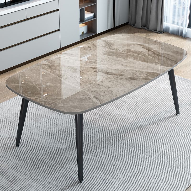 Stone Rectangle Dining Table Modern Metal Black Frame Tripod Dining Table Clearhalo ' dining_table' 'Dining Tables & Seating' 'Dining Tables' 'furn' 'furn_dining_table' 'Furniture' 'furniture_dining_table' 'Kitchen & Dining Furniture' 'kitchen&dining_furn' 'kitchen' 'kitchen_dining_table' 1200x1200_274743de-b569-415b-84e9-4835ee73bb29