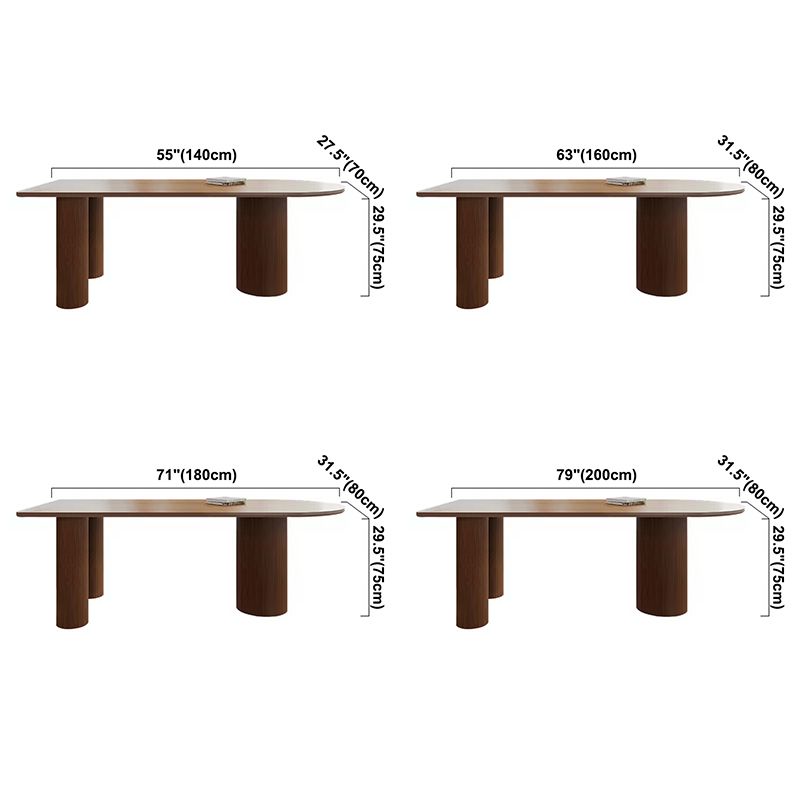 Free Form Solid Wood Brown Tone Dining Table Modern 3 Legs Table for Dining Room Clearhalo ' dining_table' 'Dining Tables & Seating' 'Dining Tables' 'furn' 'furn_dining_table' 'Furniture' 'furniture_dining_table' 'Kitchen & Dining Furniture' 'kitchen&dining_furn' 'kitchen' 'kitchen_dining_table' 1200x1200_2747fbbd-10c6-4a8b-a692-c99d20b2628f