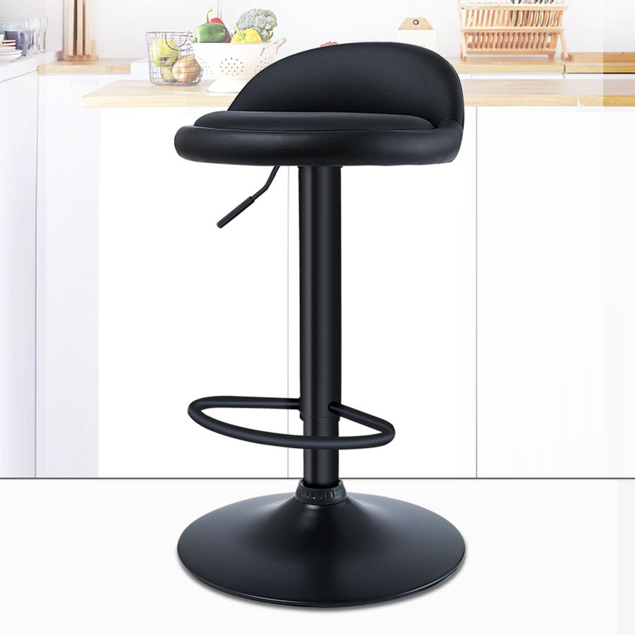 Black Modern Metal Bar Stool Adjustable Footrest Low Back Indoor Stool Clearhalo 'Bar Furniture' 'Bar Stools' 'bar_stools' 'furniture_bar_stools' 'Kitchen & Dining Furniture' 'kitchen&dining_furn' 'kitchen' 'kitchen_furn' Furniture' 1200x1200_27481619-fe36-4e25-837e-e269cbeb426e