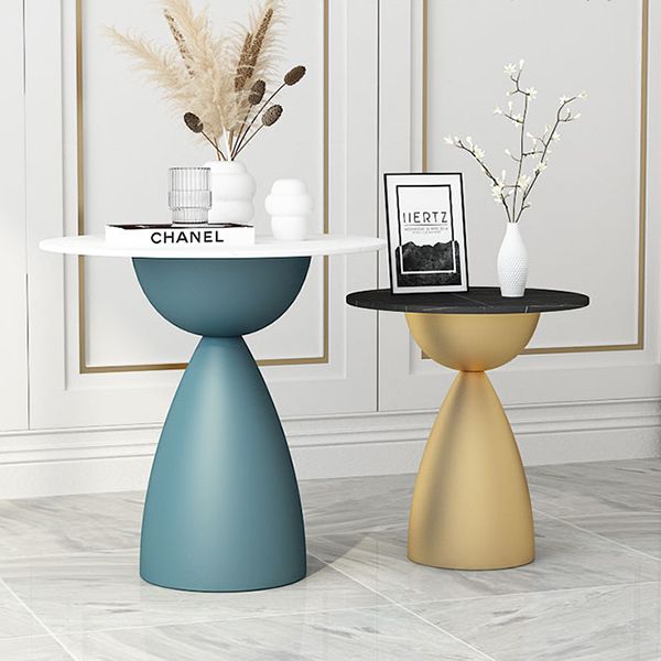 Minimalist Round Shape Sintered Stone Dining Table Standard 27.5 inch Dining Table for Kitchen Clearhalo ' dining_table' 'Dining Tables & Seating' 'Dining Tables' 'furn' 'furn_dining_table' 'Furniture' 'furniture_dining_table' 'Kitchen & Dining Furniture' 'kitchen&dining_furn' 'kitchen' 'kitchen_dining_table' 1200x1200_2748194f-2733-472b-887c-3fb49ed3b552