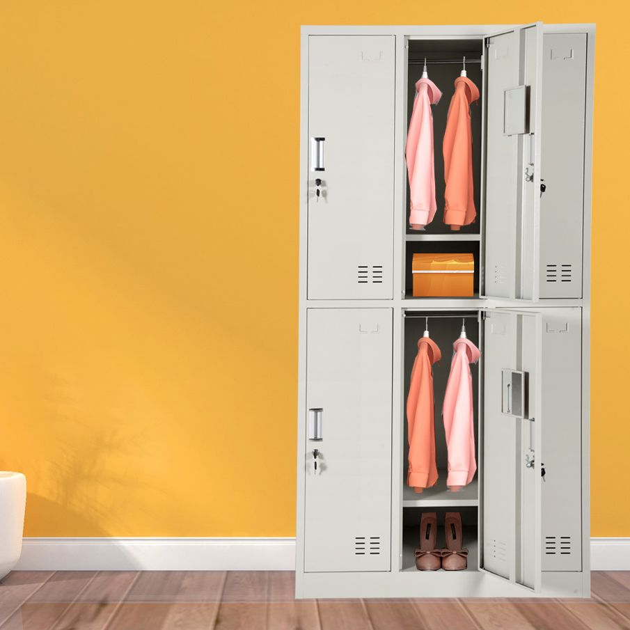 Placard à charnière à charnière gris armoire de garde-robe en acier contemporain