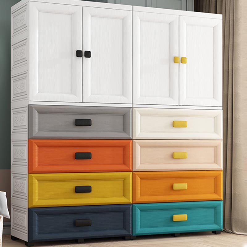 Modern Style Bathroom Wardrobe Plastic Wardrobe Closet with Legs Clearhalo 'Armoires & Wardrobes' 'armoires_wardrobes' 'Bedroom Furniture' 'furn' 'furn_armoires_wardrobes' 'Furniture' 1200x1200_2749ae12-16ef-404d-819d-2e3bc5ad53c4