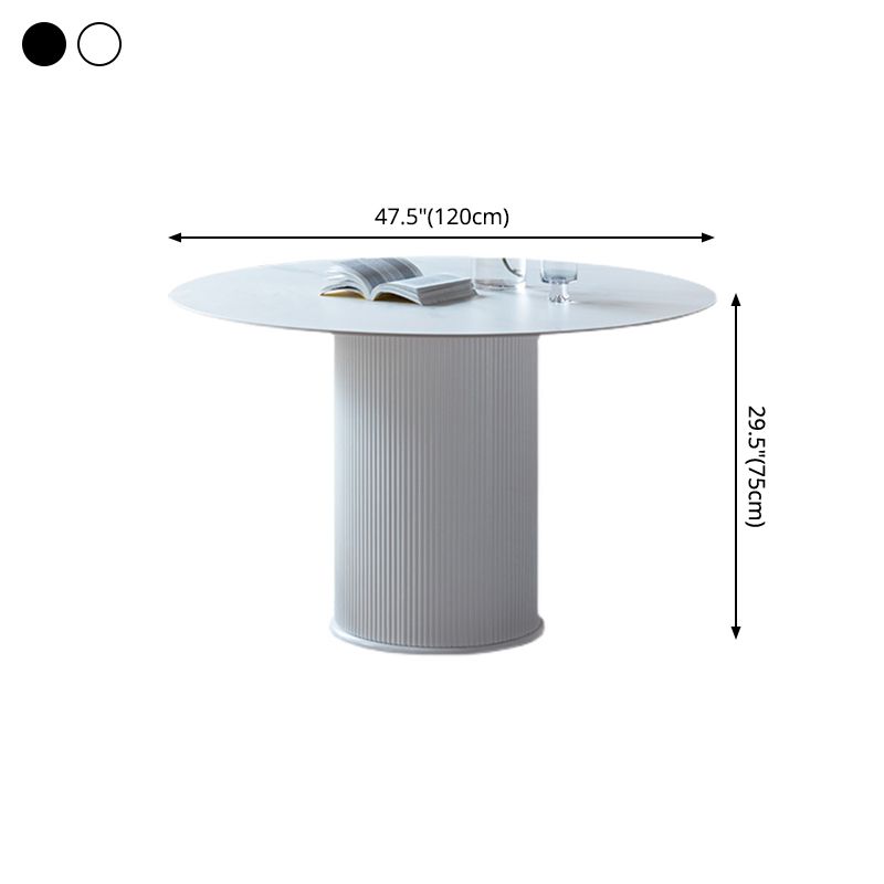 Sintered Stone Top Round Table for Restaurant Modern Kitchen Table with Pedestal Base Clearhalo ' dining_table' 'Dining Tables & Seating' 'Dining Tables' 'furn' 'furn_dining_table' 'Furniture' 'furniture_dining_table' 'Kitchen & Dining Furniture' 'kitchen&dining_furn' 'kitchen' 'kitchen_dining_table' 1200x1200_274a4304-e02f-43ed-bc70-73eaad1d7ca4
