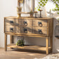 Commode traditionnelle en bois massif, commode de rangement pour chambre à coucher