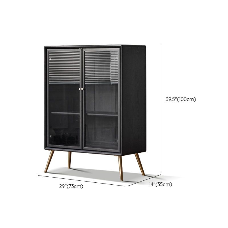 Modernism Wood Sideboard Table Glass Server Shelves Included for Living Room Clearhalo 'buffet_sideboard' 'Buffets & Sideboards' 'furn' 'furn_buffet_sideboard' 'Furniture' 'Kitchen & Dining Furniture' 1200x1200_274b224a-52de-4f18-af88-82583672e67d